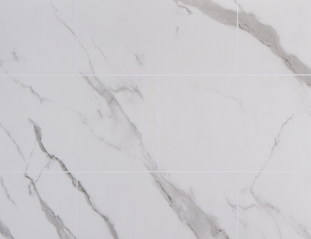 Grout Line Matt Carrara Marble Tile - Neptune 1000 – PVC Wall Panels 1m x 2.4m