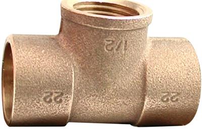 End feed Tee C x C x FI 22mm x 22mm x 1/2"