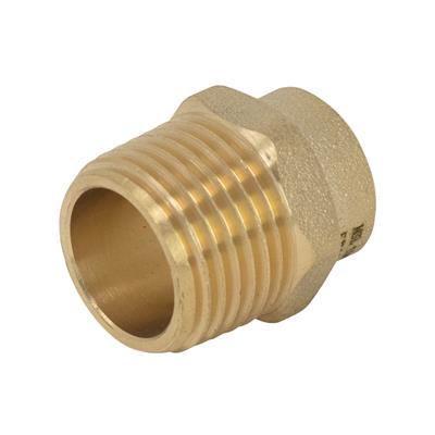 End feed Straight Connector Male Iron 22mm x 3/4"