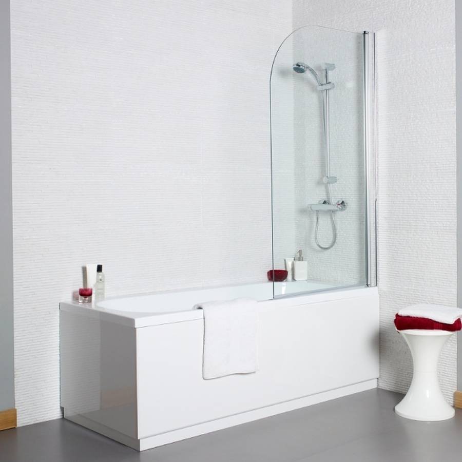 Koncept Round Hinged Bath Screen - Chrome