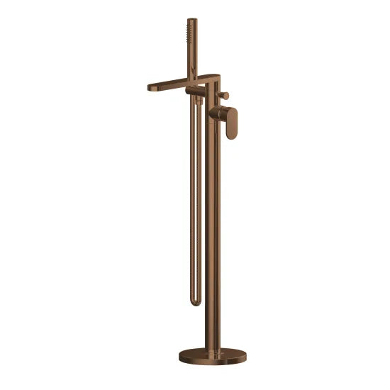 Sidonia Freestanding Bath Shower Mixer with Kit - Brushed Bronze