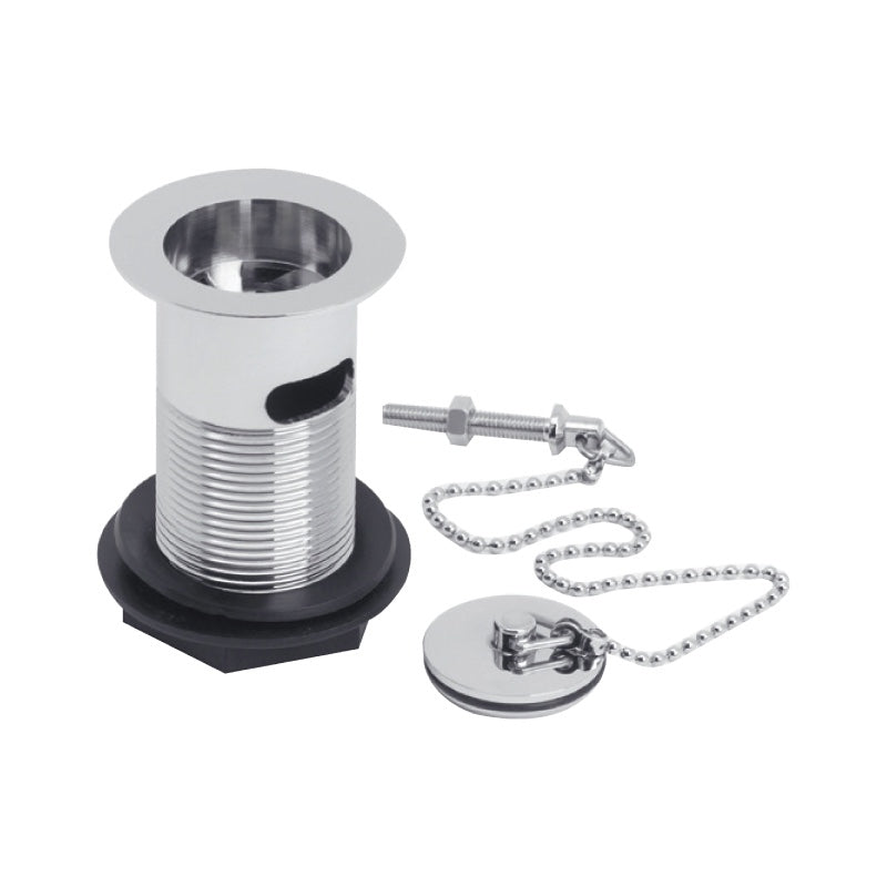 Basin Waste CP with Metal Plug & Plastic Backnut slotted Chrome