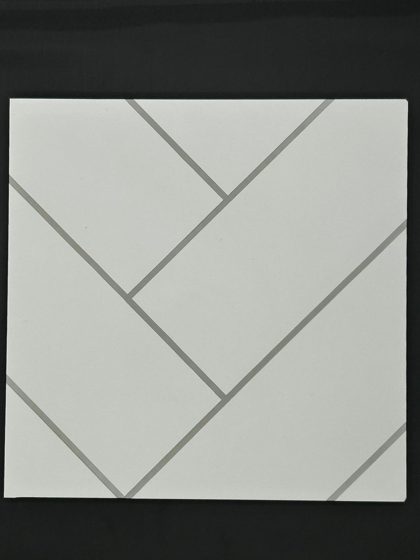 Grout Line White Herringbone - Neptune 1000 – PVC Wall Panels 1m x 2.4m