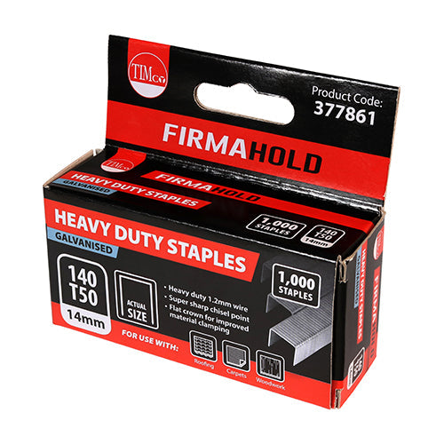 10mm Heavy Duty Staples - Chisel Point - Galvanised