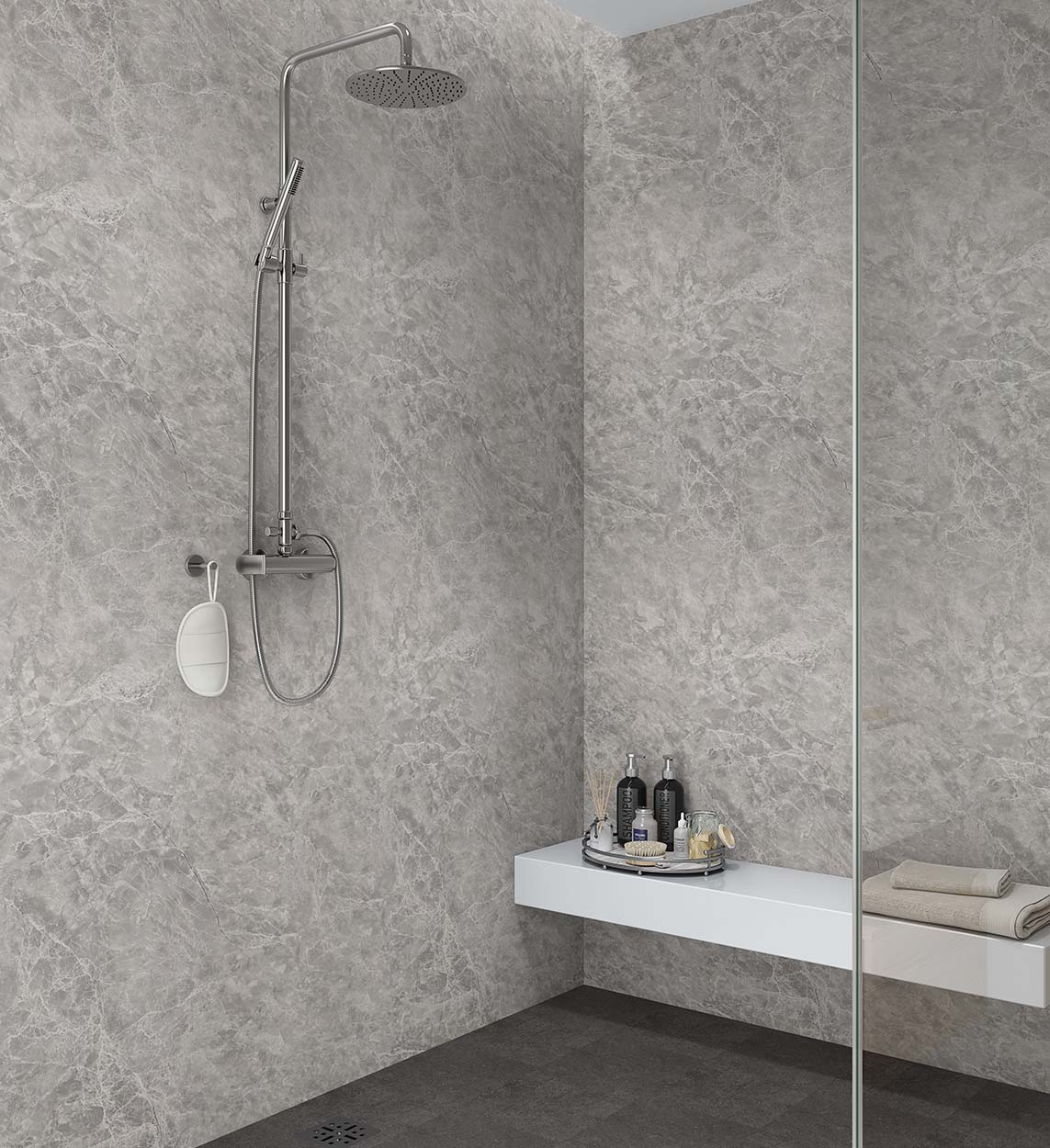 Bardiglio Marble - Neptune 1000 – PVC Wall Panels 1m x 2.4m