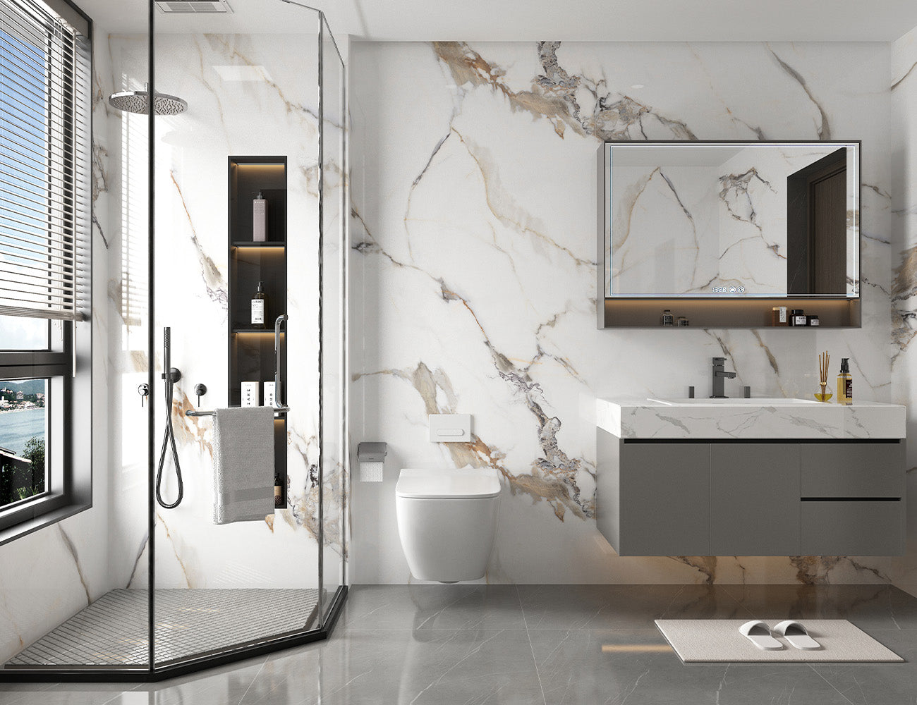 Bronze Carrara Marble – Super Matt – PVC Wall Panels 1m x 2.4m