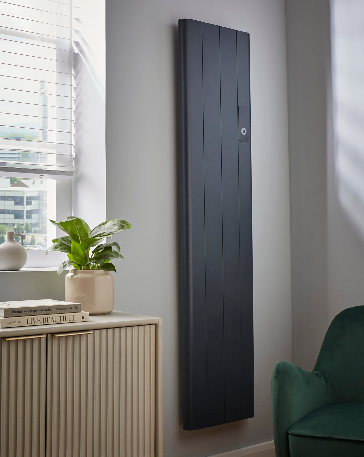 Capri Electric Aluminium Panel Heater 2000W Vertical - Anthracite