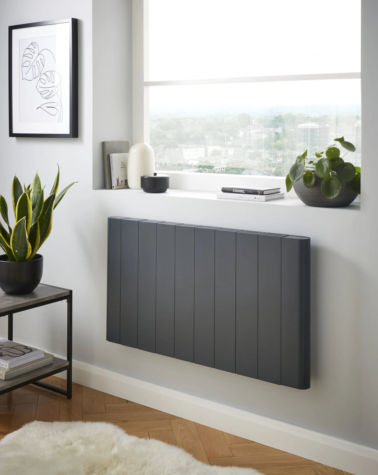 Capri Electric Aluminium Panel Heater 2000W Horizontal - Anthracite
