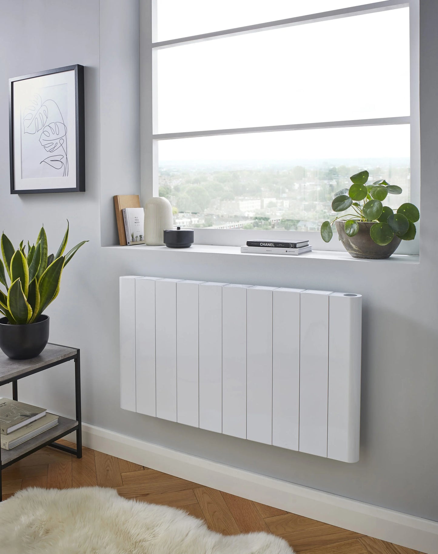 Capri Electric Aluminium Panel Heater 2000W Horizontal - White