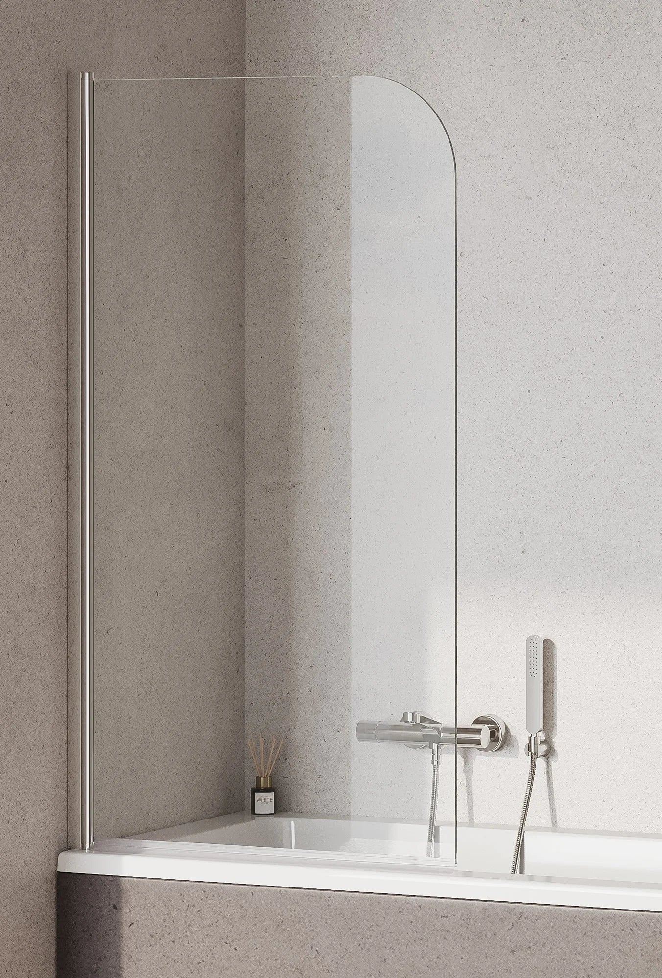 Koncept Round Hinged Bath Screen - Chrome