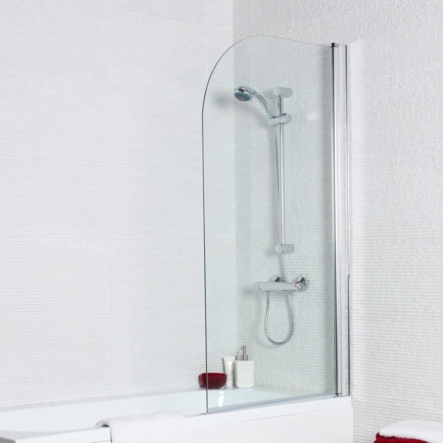 Koncept Round Hinged Bath Screen - Chrome