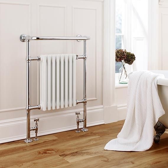 Crown Chrome & White Towel Rail