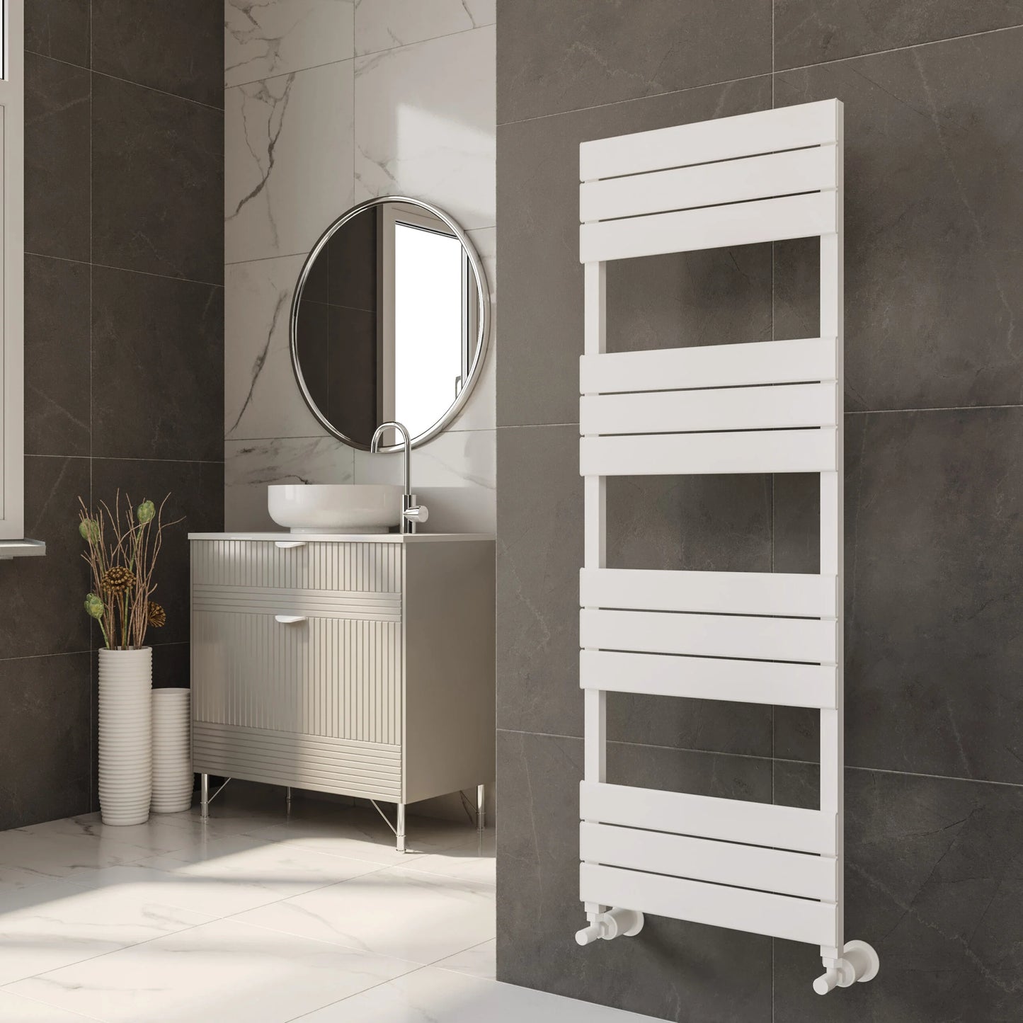 Maple Towel Rail 615 x 500mm - Textured White