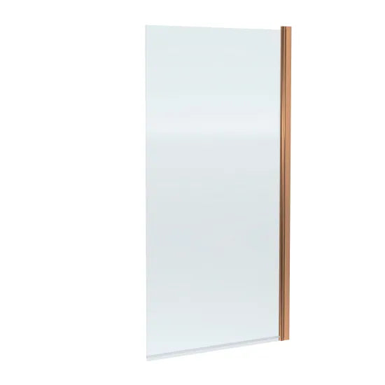 Square Hinged Bath Screen - Brushed Bronze