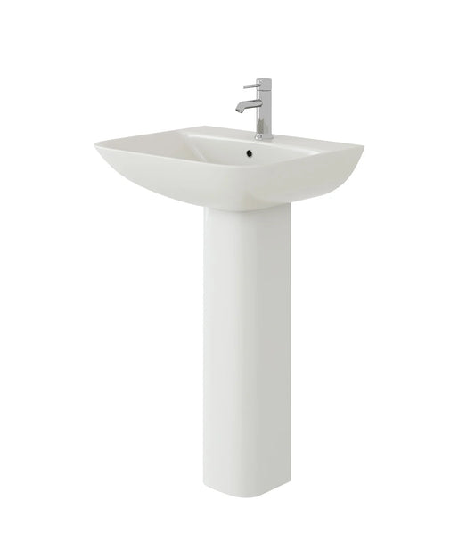 Primo Square 550mm 1TH Basin & Pedestal