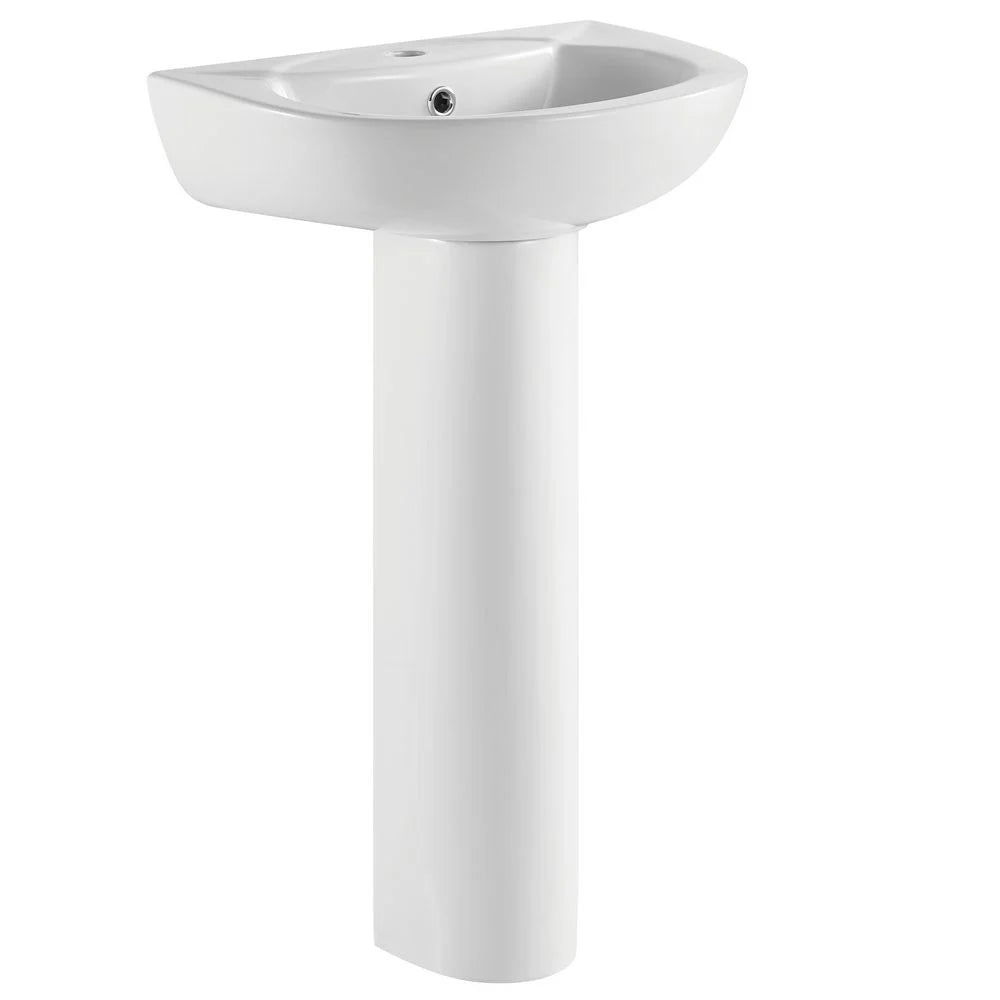 550mm Bathroom Suite with Toilet, Cistern, Soft Close Seat & Full Pedestal Basin