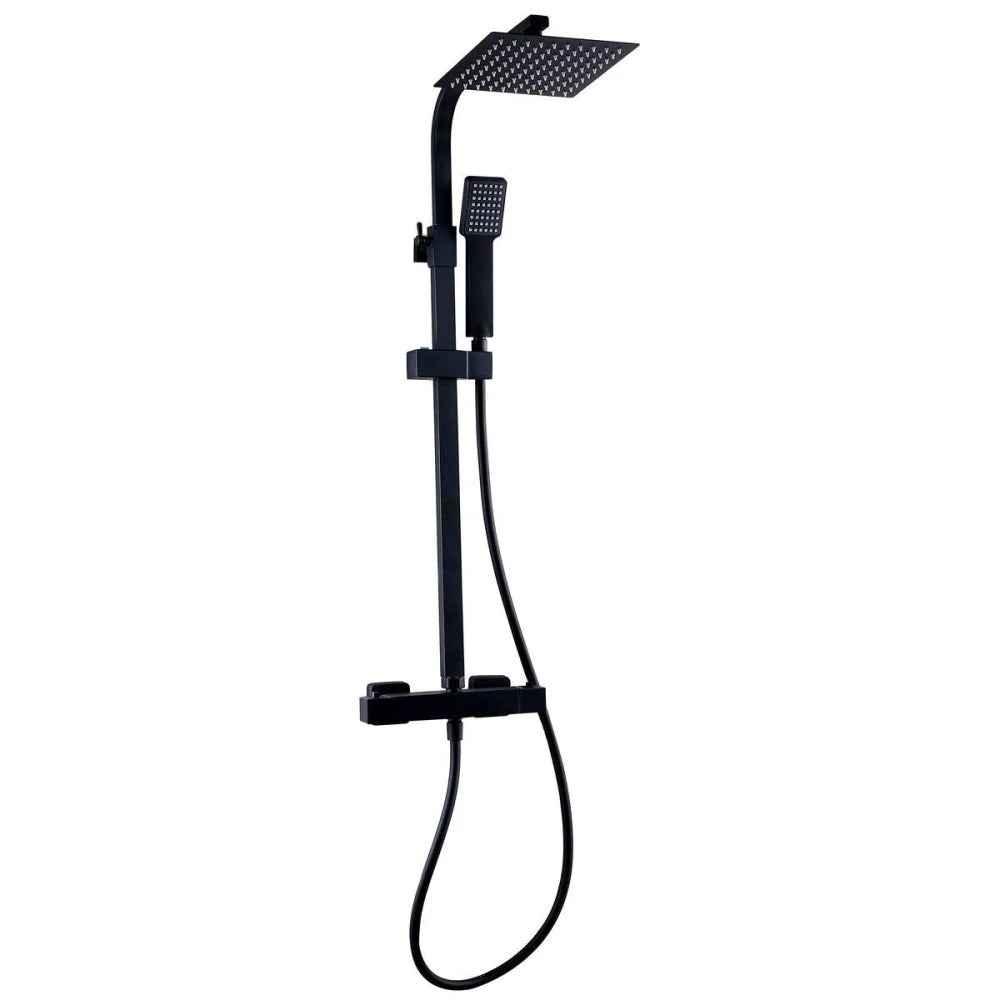 Nero Square bar shower with drencher and sliding handset