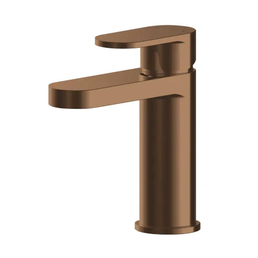 Sidonia Mono Basin Mixer with Push Button Waste - Brushed Bronze