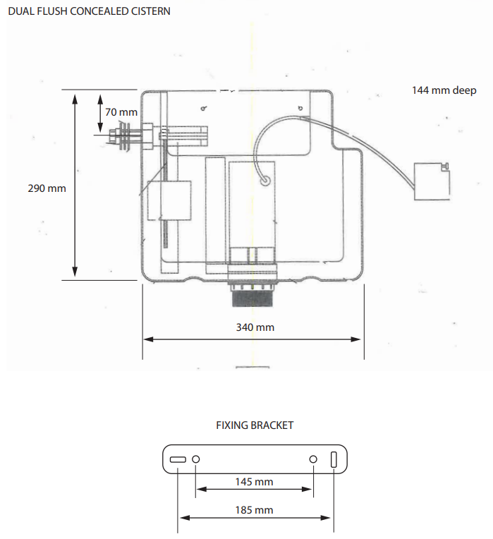 Dual Flush Concealed Cistern Front and Top Access