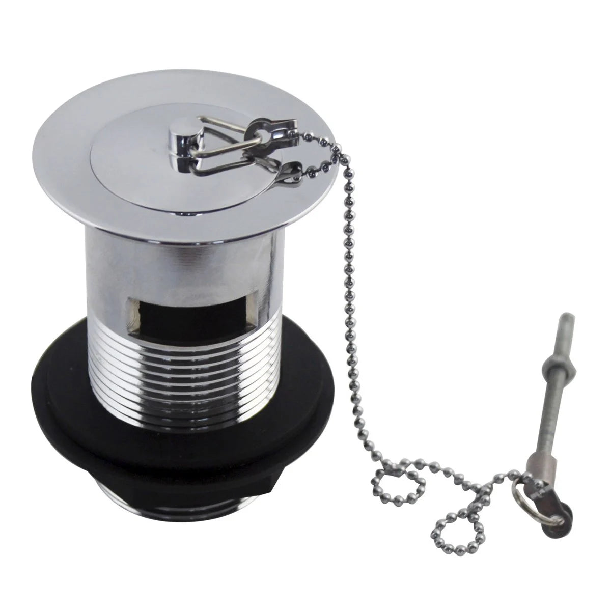 Basin Waste CP with Metal Plug & Plastic Backnut slotted Chrome