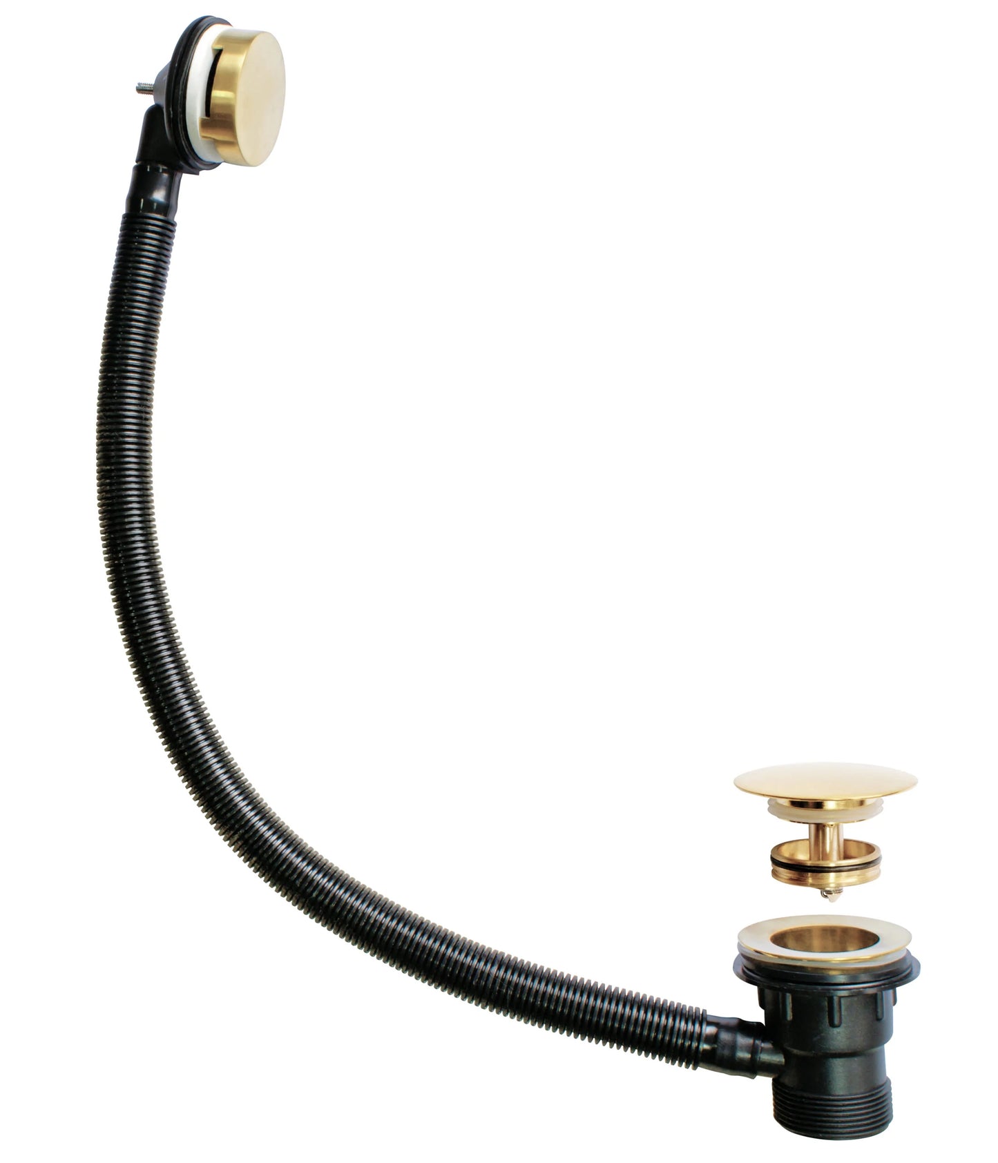 Easyclean Sprung Plug Bath Waste - Brushed Brass