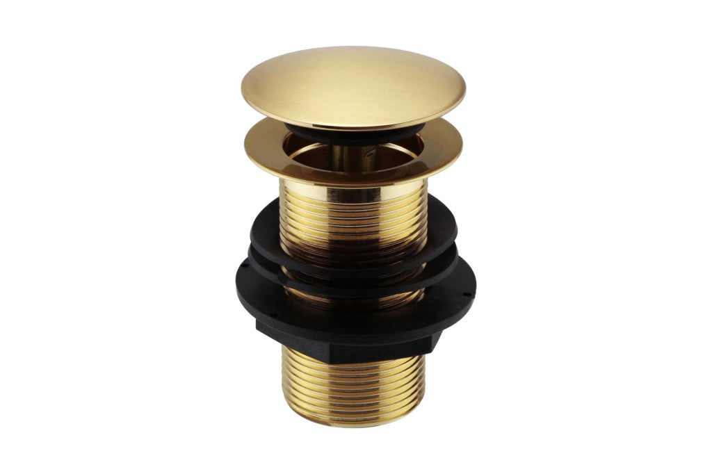 Push Button Basin Waste CP (unslotted) - Brushed Brass