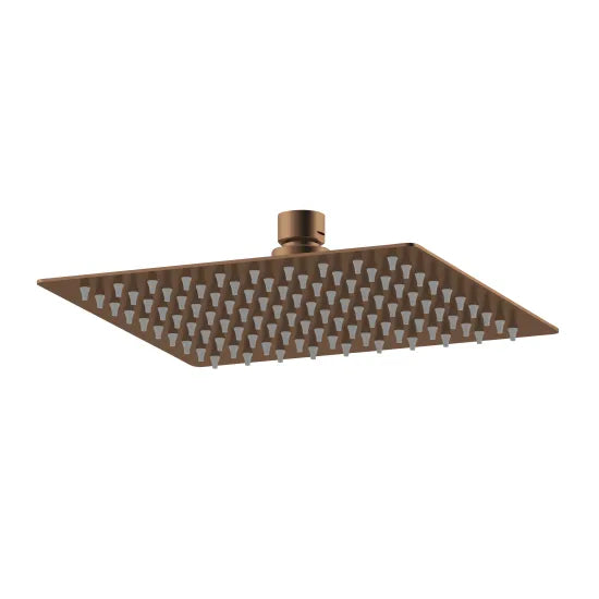 Square Fixed Head 200mm Diameter - Brushed Bronze