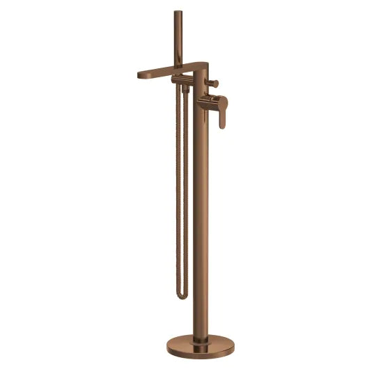 Montcada Freestanding Bath Shower Mixer with Kit - Brushed Bronze