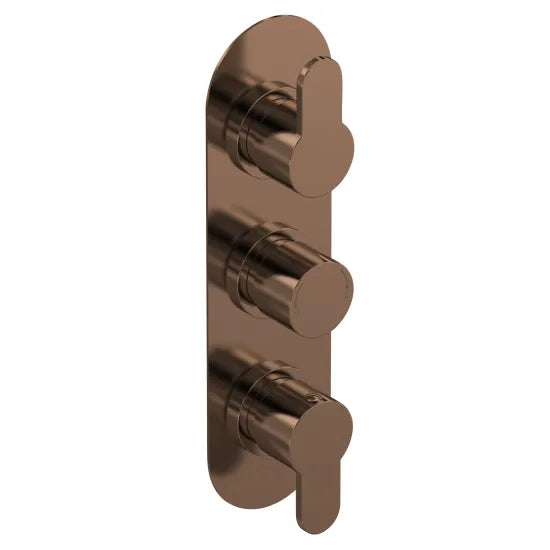 Montcada Triple Thermostatic Valve - Brushed Bronze