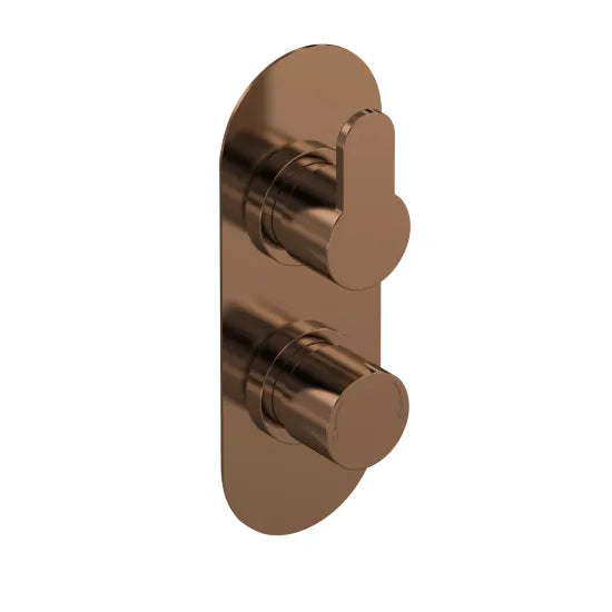 Montcada Twin Thermostatic Valve - Brushed Bronze