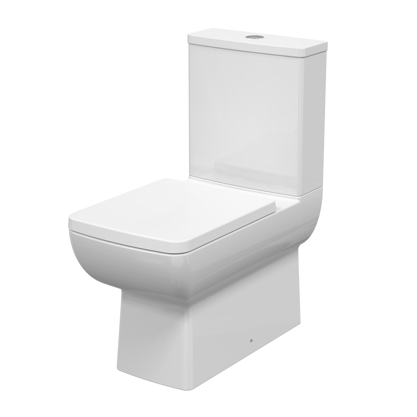 Nuie Contemporary Flush to Wall Square Bowl Toilet