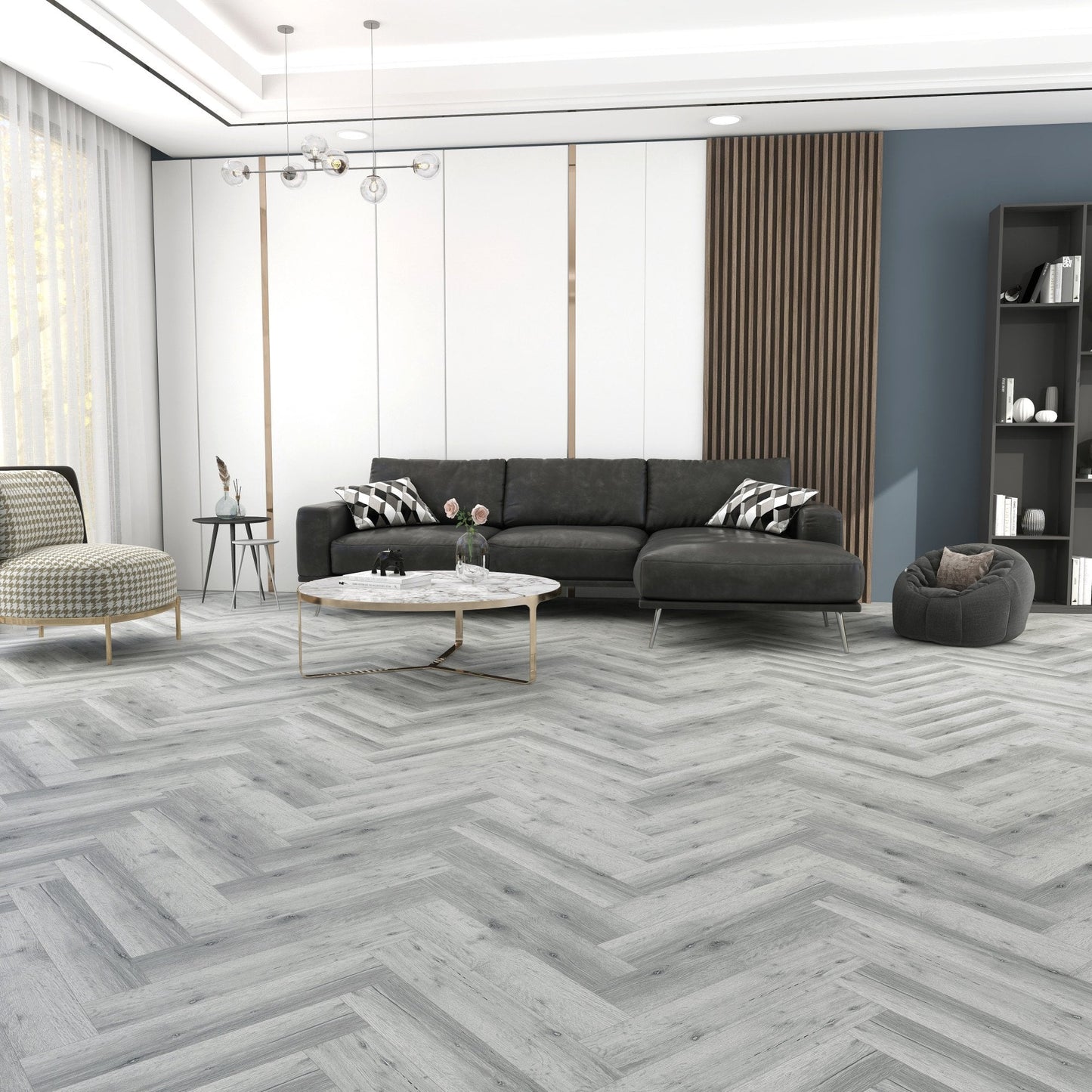 Estilo Hardcore Rigid Herringbone Click LVT - Grey Oak  - 2.38m²