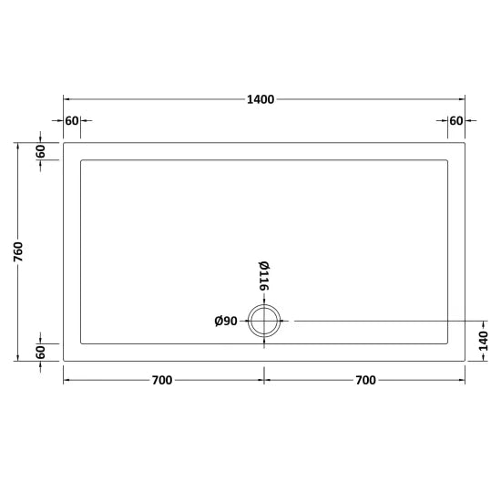 Rectangular Slimline Shower Tray
