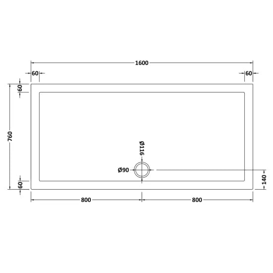 Rectangular Slimline Shower Tray